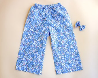 Liberty London pantalones anchos para niños pantalones palazzo pantalones de verano con cintura elástica cómodos- confeccionados con tejidos Liberty of London