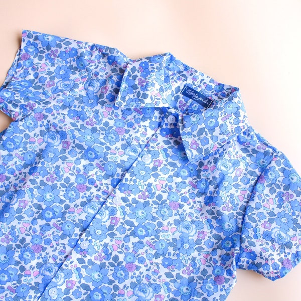 Liberty London Boy | Floral Boy Shirt | Boy Button Up Dress Shirt | Boy Collared Shirt | Boy Dressy T-Shirt | Boy Wedding Shirt | Boy Blouse