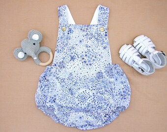 Liberty of London Baby Romper: Christmas Suspender Bubble