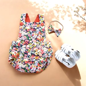 Liberty London Baby Bubble Romper: Fine Cotton, Handmade