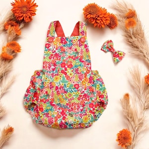 Liberty London Baby Bubble Romper: Fine Cotton, Handmade