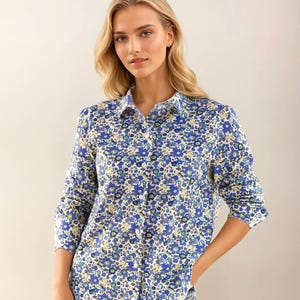 Liberty Print Shirt, Liberty London Blouse, Pointed Collar, Floral Print Shirt, Long Sleeve Shirt, Liberty of London, Liberty Fabric Shirt