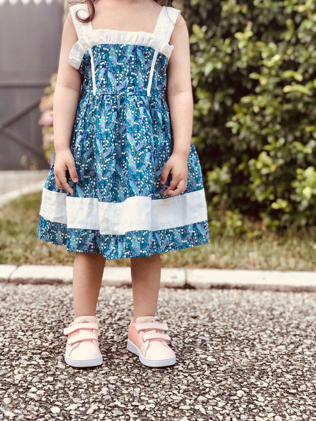Sara Girls Dress with Liberty Print - Multi