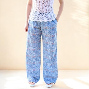 LIBERTY Palazzohose, Liberty Pyjamahose, Hose mit weitem Bein, Liberty London, Liberty Blumendruck, Liberty Fabric Hose, Liberty Kleidung
