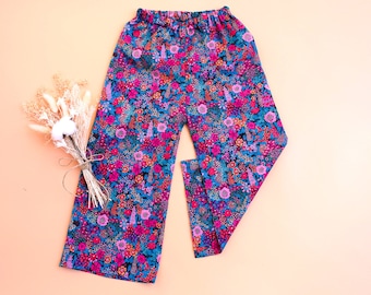 Liberty London children wide leg pants palazzo pants summer pants with elastic waist comfortable silky cotton tana lawn