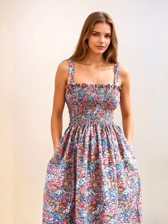 美品　ARTS&SCIENCE front smocking dress 2023AW ARTS&SCIENCE front smocking dress