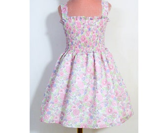 Robe fille Liberty London | Robe fille à fleurs | Robe soleil d'été fille | Robe imprimée fleuri fille | Robe en coton pour enfant | Robe fleurie pour bébé