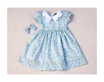 Robe fille Liberty London | Robe fille à fleurs | Robe soleil d'été fille | Robe imprimée fleuri fille | Robe en coton pour enfant | Robe fleurie pour bébé