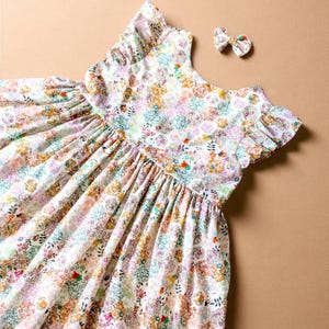 LIBERTY Summer Girl Dress With Open Back and Flutter Sleeves