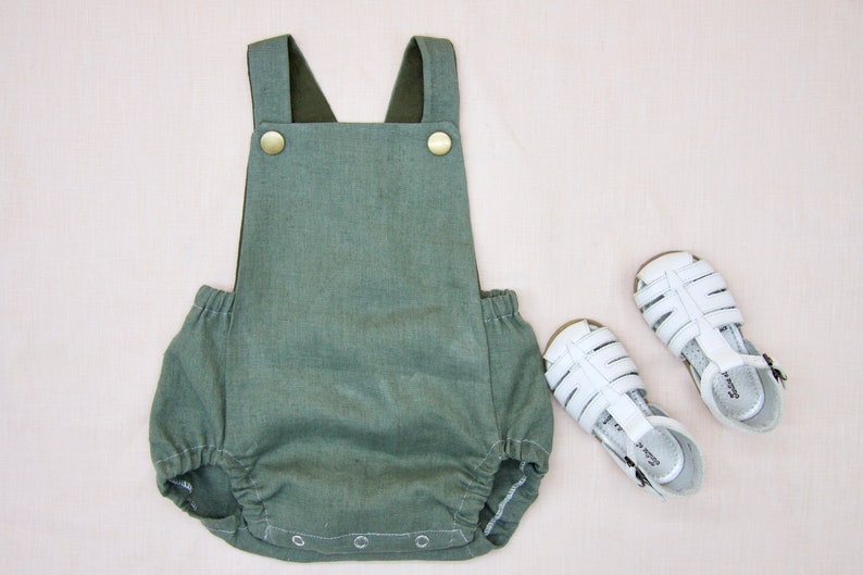Linen Romperbaby Bubble Romper Baby Boy Romperbaby Summer Etsy