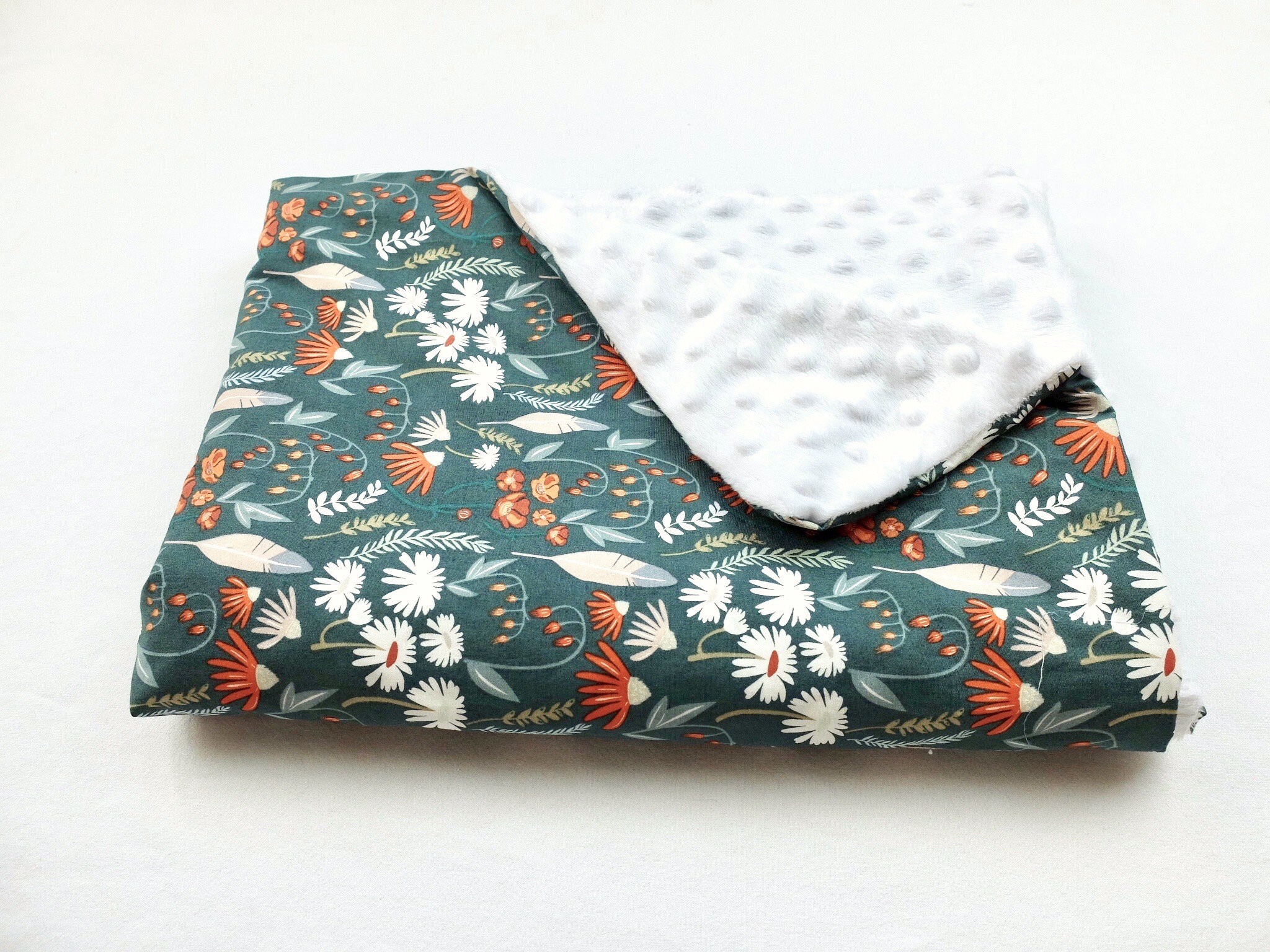 Couverture Bébé, Couverture à Emmitoufler, Couverture Câliner, Coton Biologique, Couverture Minky, B