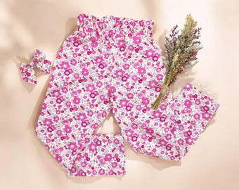Liberty London Floral Cotton Pants - Handmade Baby Trousers
