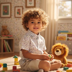 Camisa de manga corta para niño de tela Liberty: abotonada, estampado animal, floral botánico