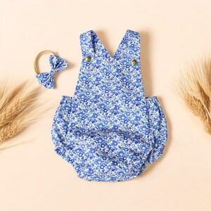 Liberty London Baby Romper: Tana Lawn Cotton Bubble Onesie