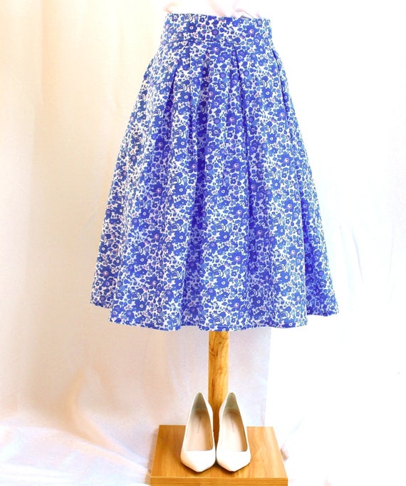 Jupe midi plaquee LIBERTY Tissu Liberty of London a fleurs Jupe midi fleurie Liberty en coton Tana Lawn Jupe Liberty London Etsy France
