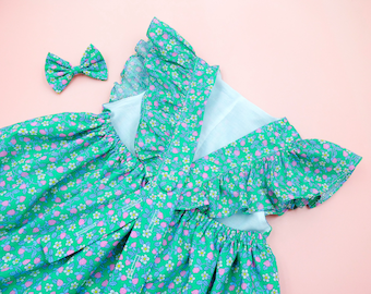 Liberty London Girl Dress | Floral Print Girl Dress | Girl Summer Sun Dress | Girl Flower Print Dress | Kid Cotton Dress | Baby Floral Dress