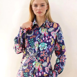 Liberty Print Shirt, Liberty London Blouse, Pointed Collar, Floral Print Shirt, Long Sleeve Shirt, Liberty of London, Liberty Fabric Shirt