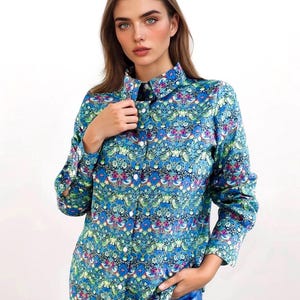 Liberty Print Shirt, Liberty London Blouse, Pointed Collar, Floral Print Shirt, Long Sleeve Shirt, Liberty of London, Liberty Fabric Shirt