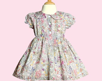 Liberty London Girl Dress | Floral Print Girl Dress | Girl Summer Sun Dress | Girl Flower Print Dress | Kid Cotton Dress | Baby Floral Dress