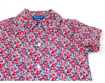Liberty London Boy | Floral Boy Shirt | Boy Button Up Dress Shirt | Boy Collared Shirt | Boy Dressy T-Shirt | Boy Wedding Shirt | Boy Blouse