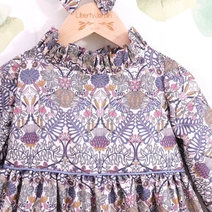 Liberty Long Sleeve Dress, Ruffle Collar Dress, Ditsy Floral, Botanical Dress, Back To School, Liberty Girl Dress, Liberty Baby Clothing