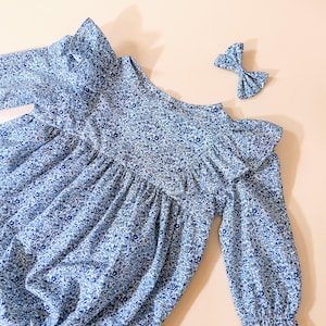 Long Sleeve Ruffle Liberty London Baby Bubble Playsuit Romper