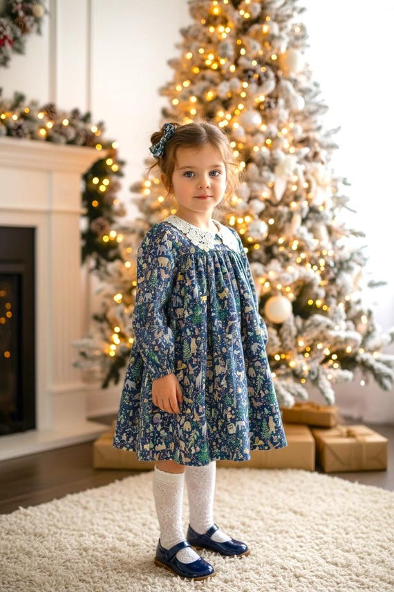 princess holiday dresses Christmas Peter Pan For Girls Fortune Little Girls Christmas Party Dress Peter Pan Collar Size Type-Regular