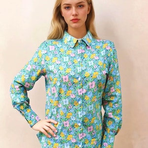 Liberty Print Shirt, Liberty London Blouse, Pointed Collar, Floral Print Shirt, Long Sleeve Shirt, Liberty of London, Liberty Fabric Shirt