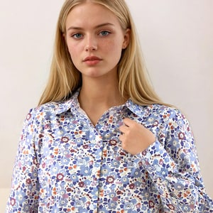 Liberty Print Shirt, Liberty London Blouse, Pointed Collar, Floral Print Shirt, Long Sleeve Shirt, Liberty of London, Liberty Fabric Shirt