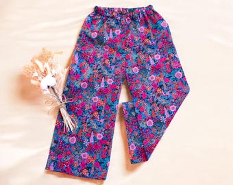Liberty London Baby Pants: Floral Print Wide Leg Trousers