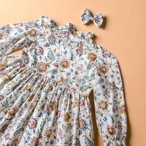 LIBERTY of London Long Sleeve Girl Dress With Victorian Ruffle Collar