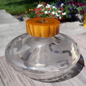 Vintage Gardenia Bouton Eau de Toilette Glass Bottle w/Large Bakelite &#39;Flower&#39; Screw Cap ~ Missing the Black Bakelite Anchor &#39;Finial&#39;