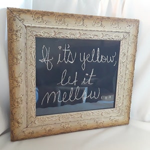 Antique Picture Frame Chalkboard Insert w/Original WAVY Glass ~ Farmhouse Bathroom PERFECT!!! If it&#39;s yellow, let it mellow, . . .