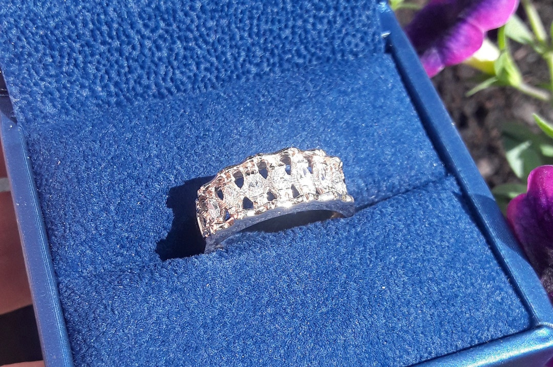 Vintage Cornelia's Jewels 10K YG Mother's Ring Size 8, Set W/7 Marquise