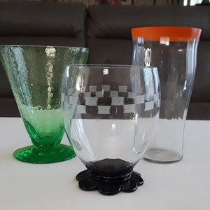 Weston / Louie Glass Hand Blown Stemless Tumbler Drinking Glasses