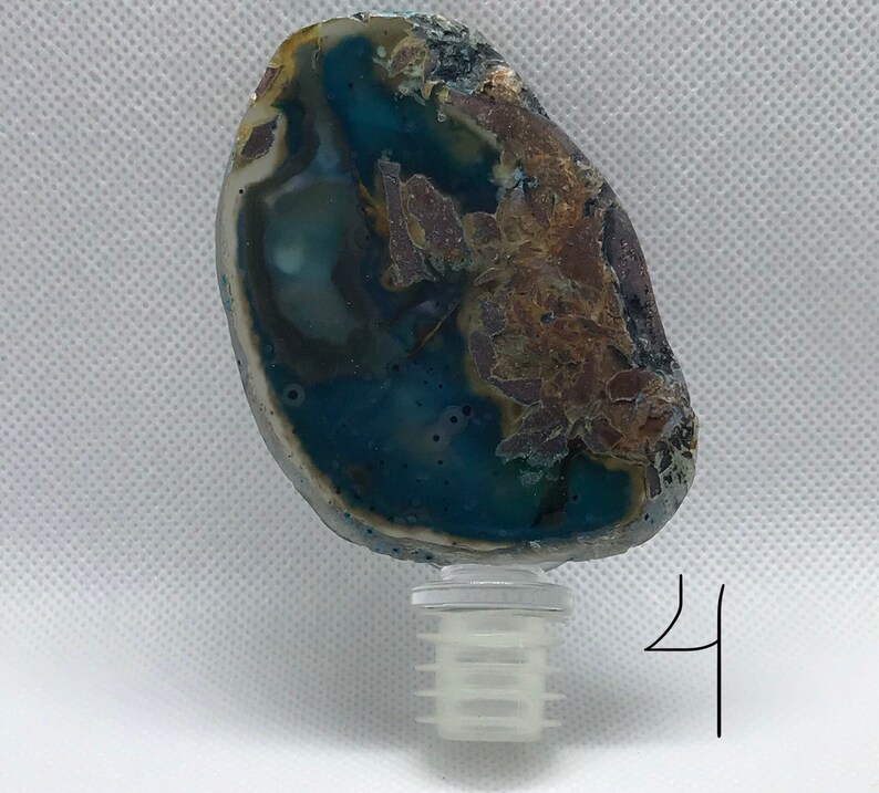 Blue agate bottle stoppers styles #1-#6