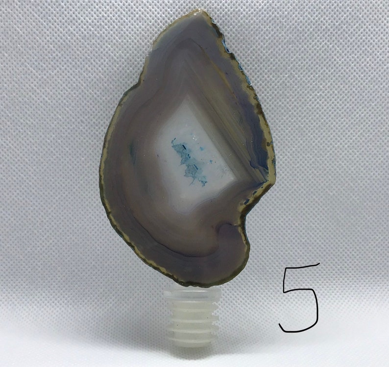 Blue agate bottle stoppers styles #1-#6
