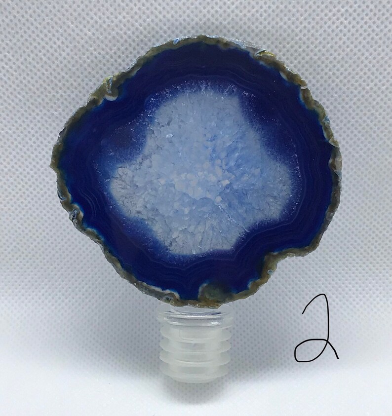 Blue agate bottle stoppers styles #1-#6