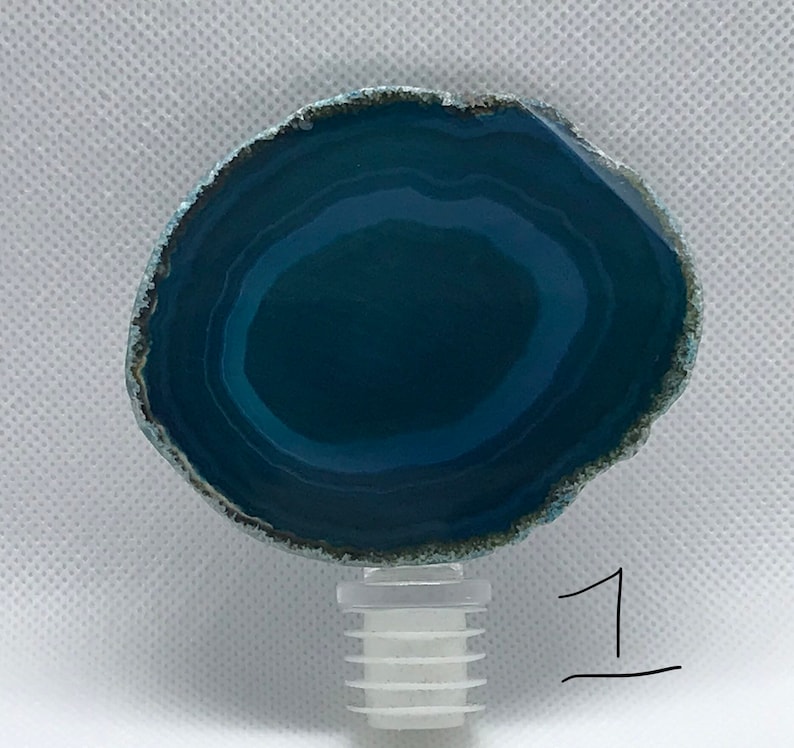 Blue agate bottle stoppers styles #1-#6