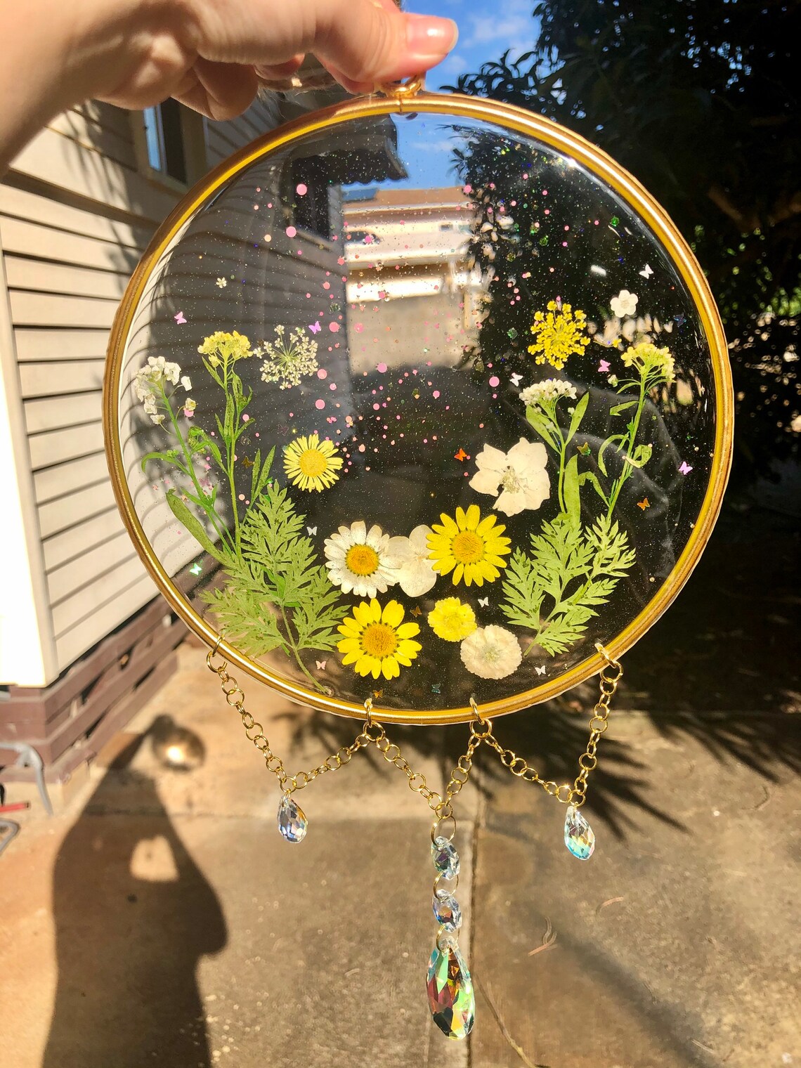 Custom Flower Resin Suncatchers Etsy