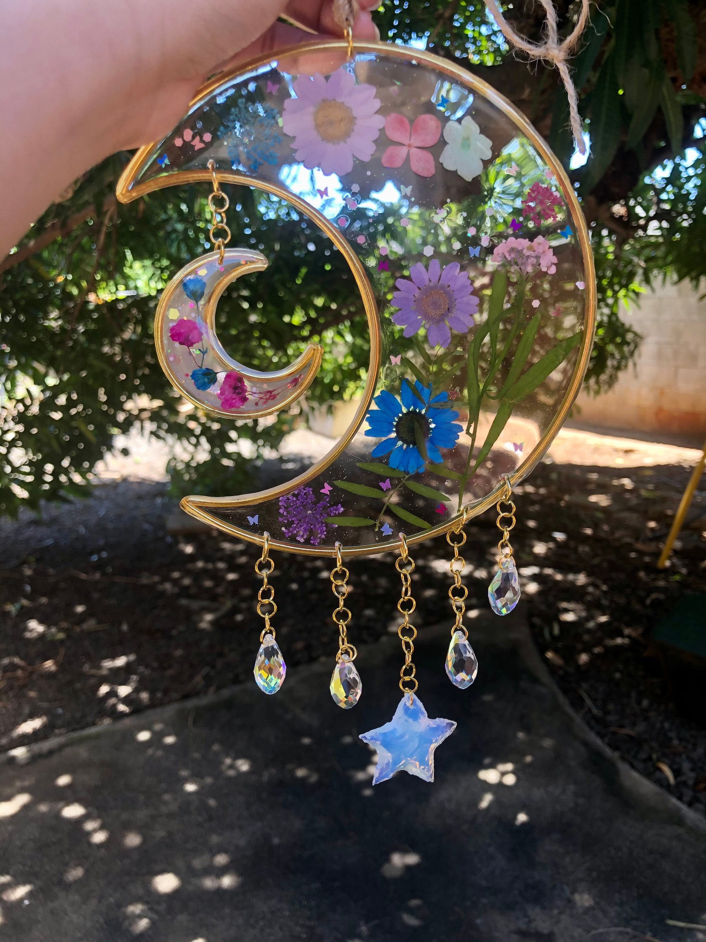 Custom Flower Resin Suncatchers Etsy