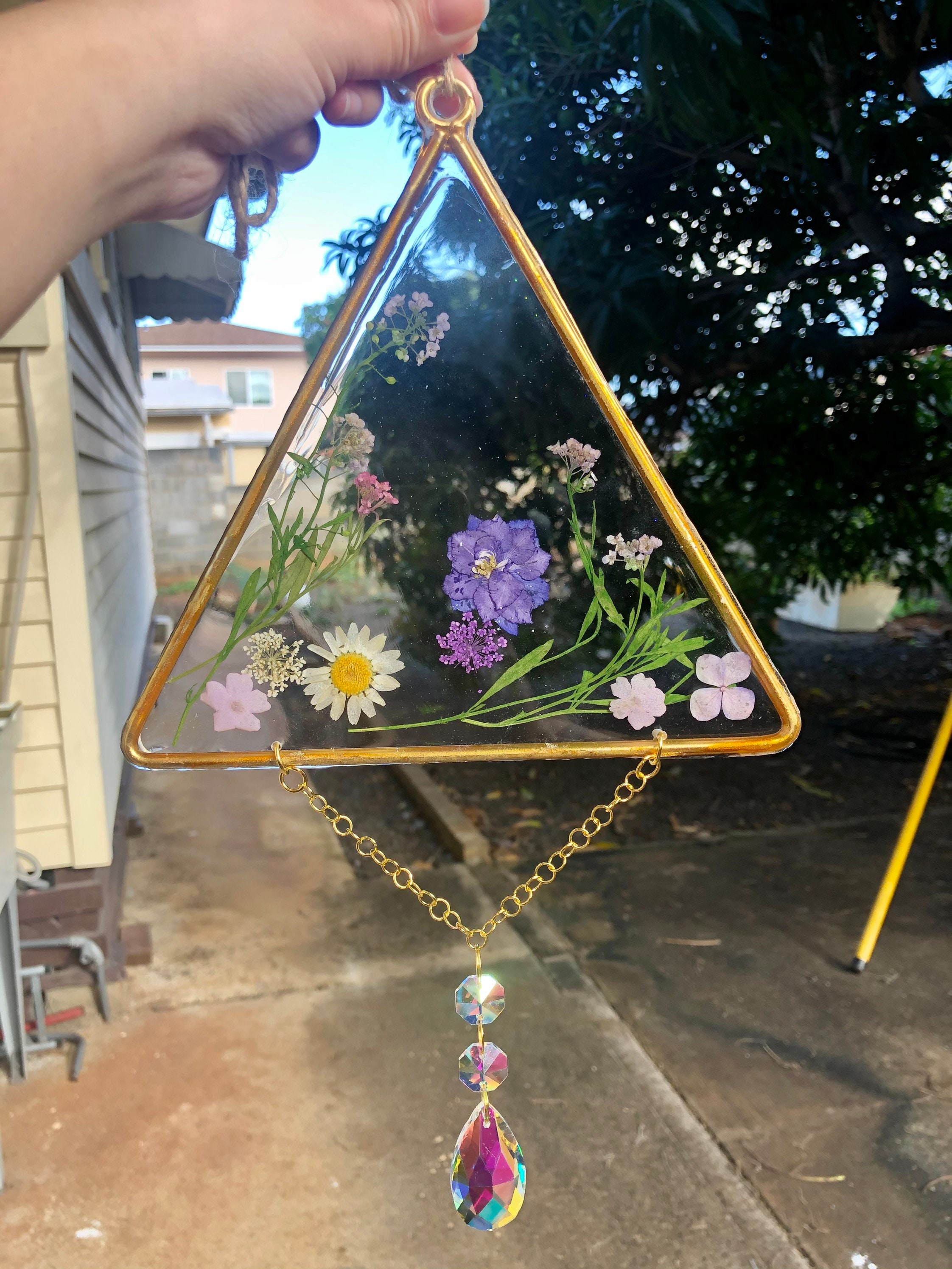 Custom Flower Resin Suncatchers Etsy
