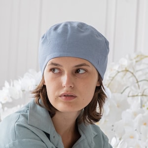 Blue beret, Linen beret, Beret hat women, French beret, Mini beret, Summer beret for women, Summer linen hat, Linen hat women,Linen clothing