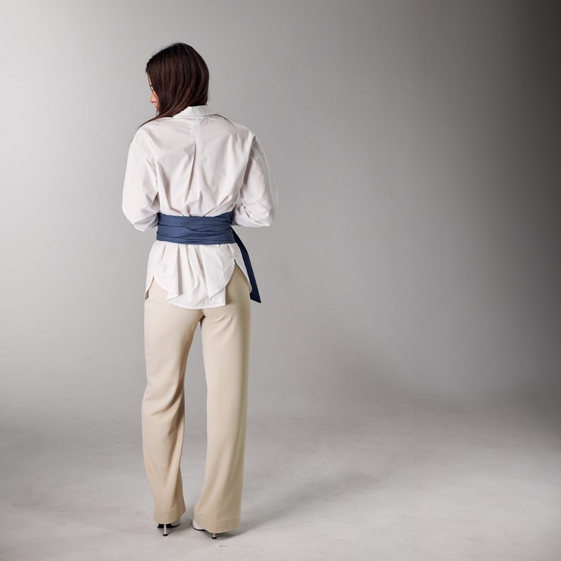 Obi belts for women, Obi belt black, Kimono belt, Wrap belt, High waist belt, Womb belt, Postpartum belly wrap, Dress belt for women image 8