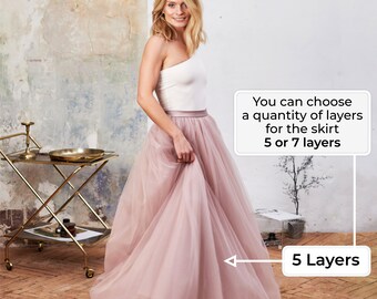 Full Tulle Skirt, Long Tulle Skirt for Women, Wedding Tulle Skirt