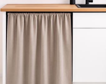 Hideaway curtain, Linen sink curtain, Linen sink skirt, Custom sink curtain, Linen shelf curtain, Kitchen hideaway curtain,Curtain for shelf