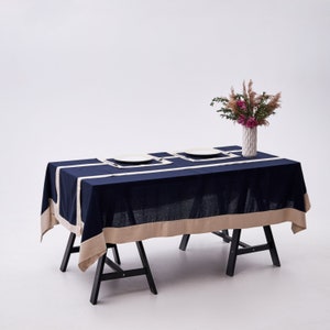 Linen tablecloth rectangle, Linen tablecloth and napkins, Washed linen tablecloth, Natural tablecloth,Rustic tablecloth,Farmhouse tablecloth image 1