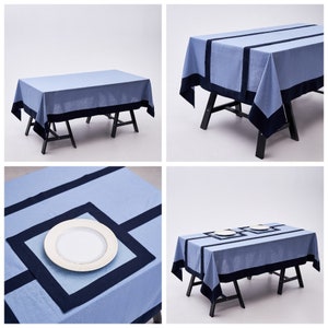 Linen tablecloth rectangle, Linen tablecloth and napkins, Washed linen tablecloth, Natural tablecloth,Rustic tablecloth,Farmhouse tablecloth image 9
