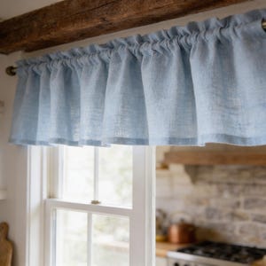 Leinen Fenster Volant, Leinen Vorhang Volant, Bauernhaus Fenster Volant, Rustikal Leinen Volant, Küchen Fenster Volant, Leinen Küchenvorhang