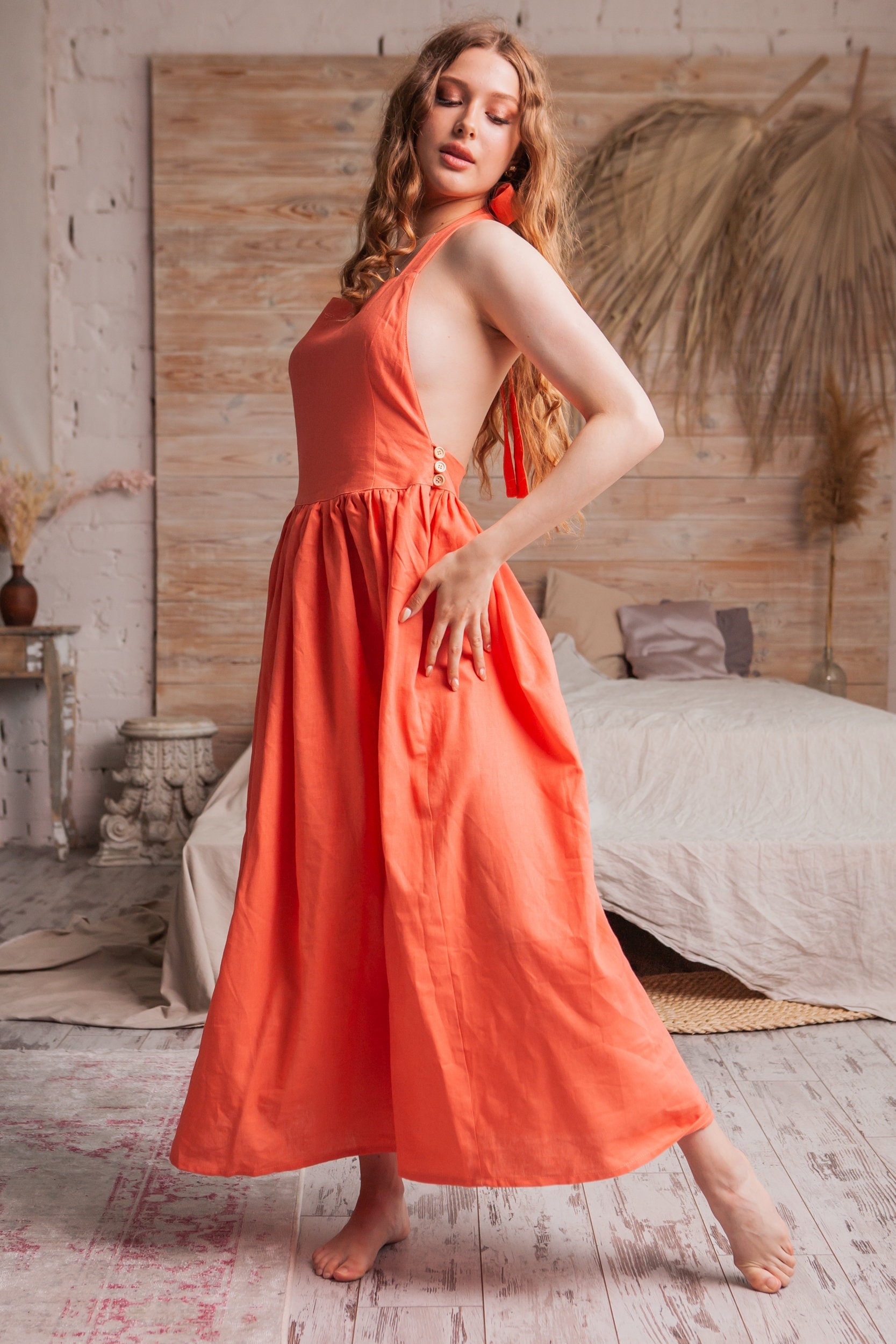 open lace back dress Rust Faux Leather Pinafore Dress – Fabjetsetter Fashion Boutique main image 0